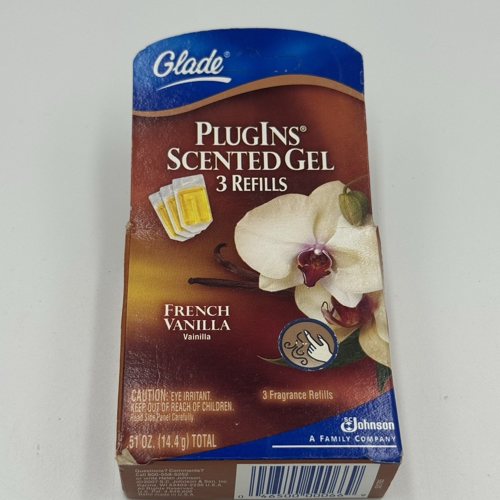 Glade PlugIns Vanilla Garden Gel 3 Air Freshener Refills New